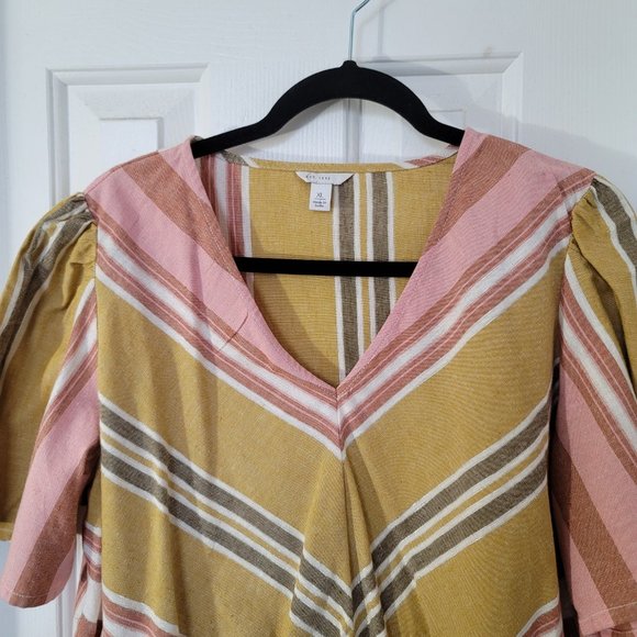 Est.1946 Women's  Striped Linen blend Skirt Set Size XL - Picture 2 of 9